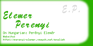 elemer perenyi business card